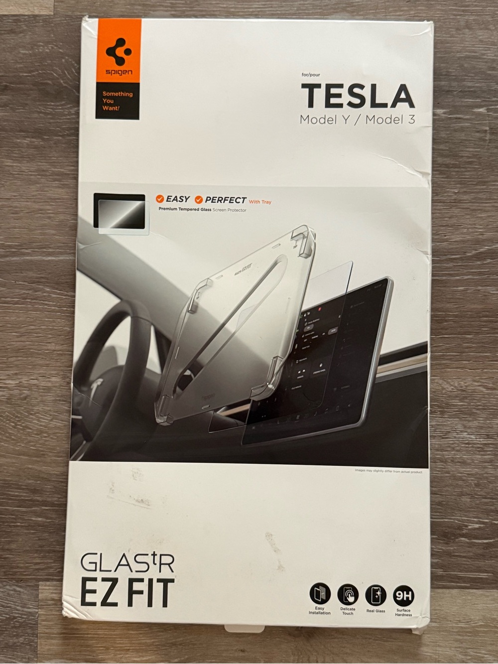 Spigen TESLA Model Y/Model 3 Clear EZ Fit Tempered Glass Screen Protector